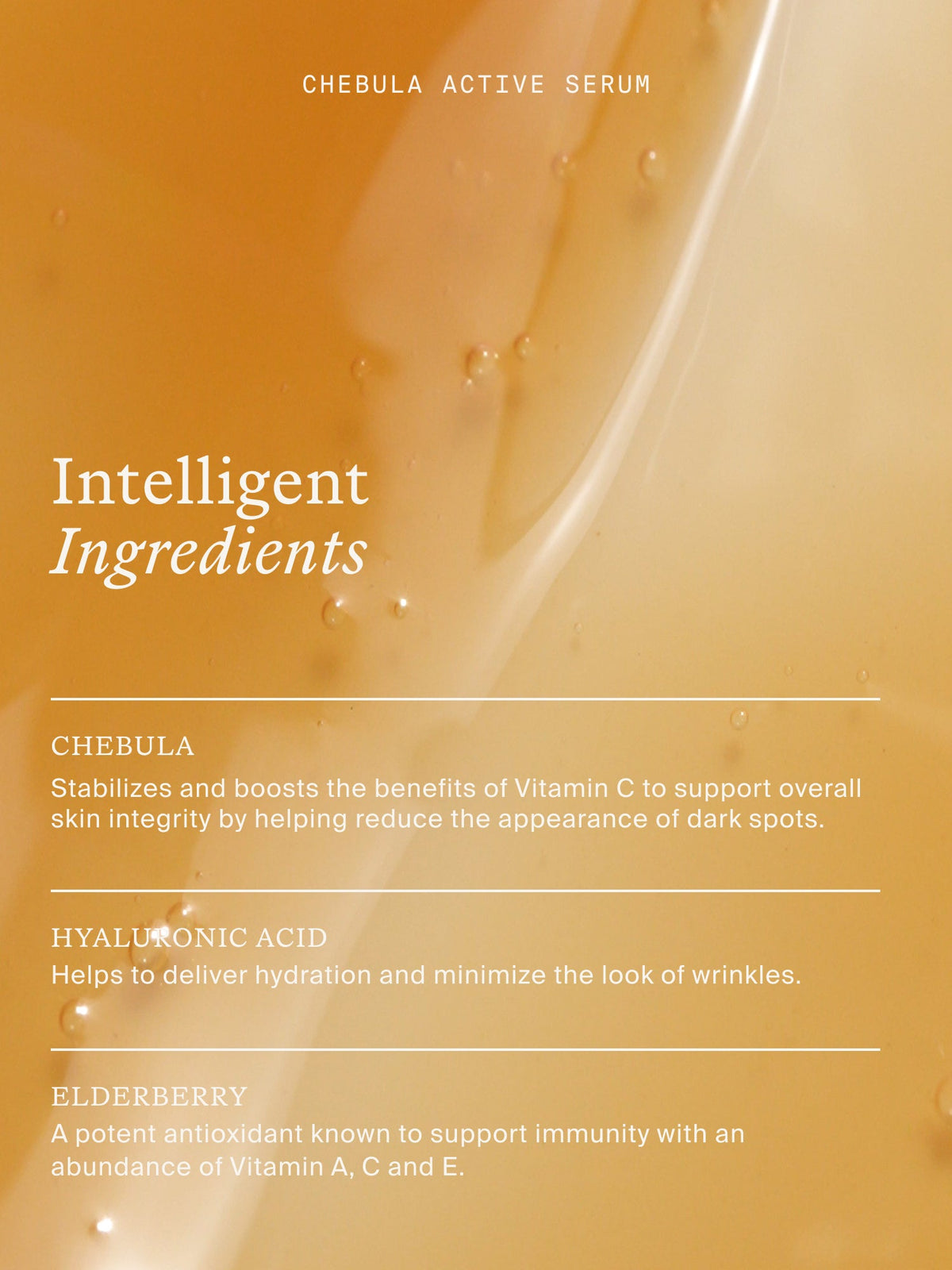 Chebula Active Serum and chebula fruit.