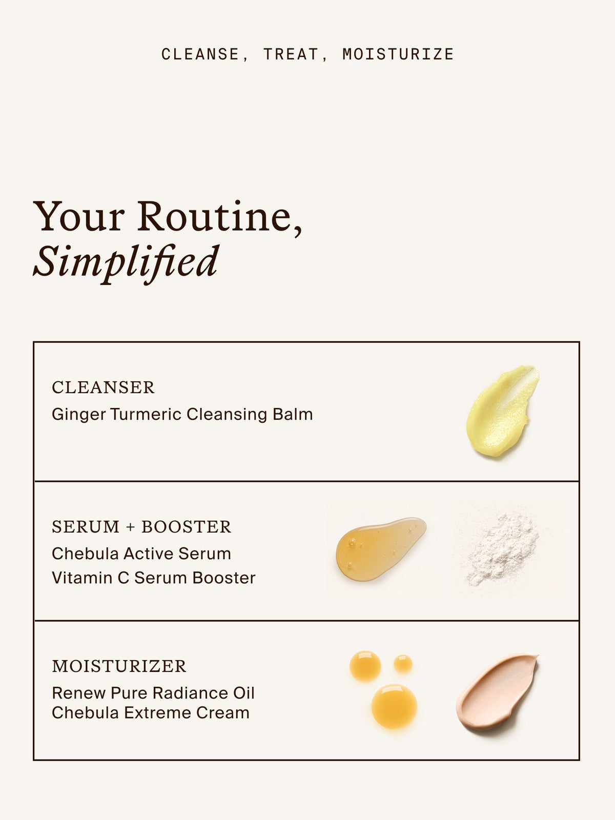 Chebula Extreme Cream layered with Pure Radiance Oil.
