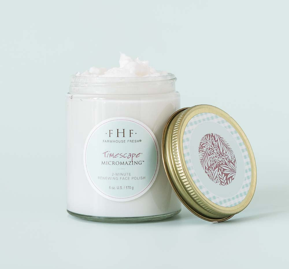 Timescape Micromazing jar and natural plant-based fiber particles.